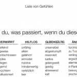 (Tremenda) lista de vocabulario alemán sobre sentimientos
